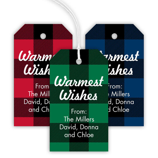 Plaid Holiday Hanging Gift Tags